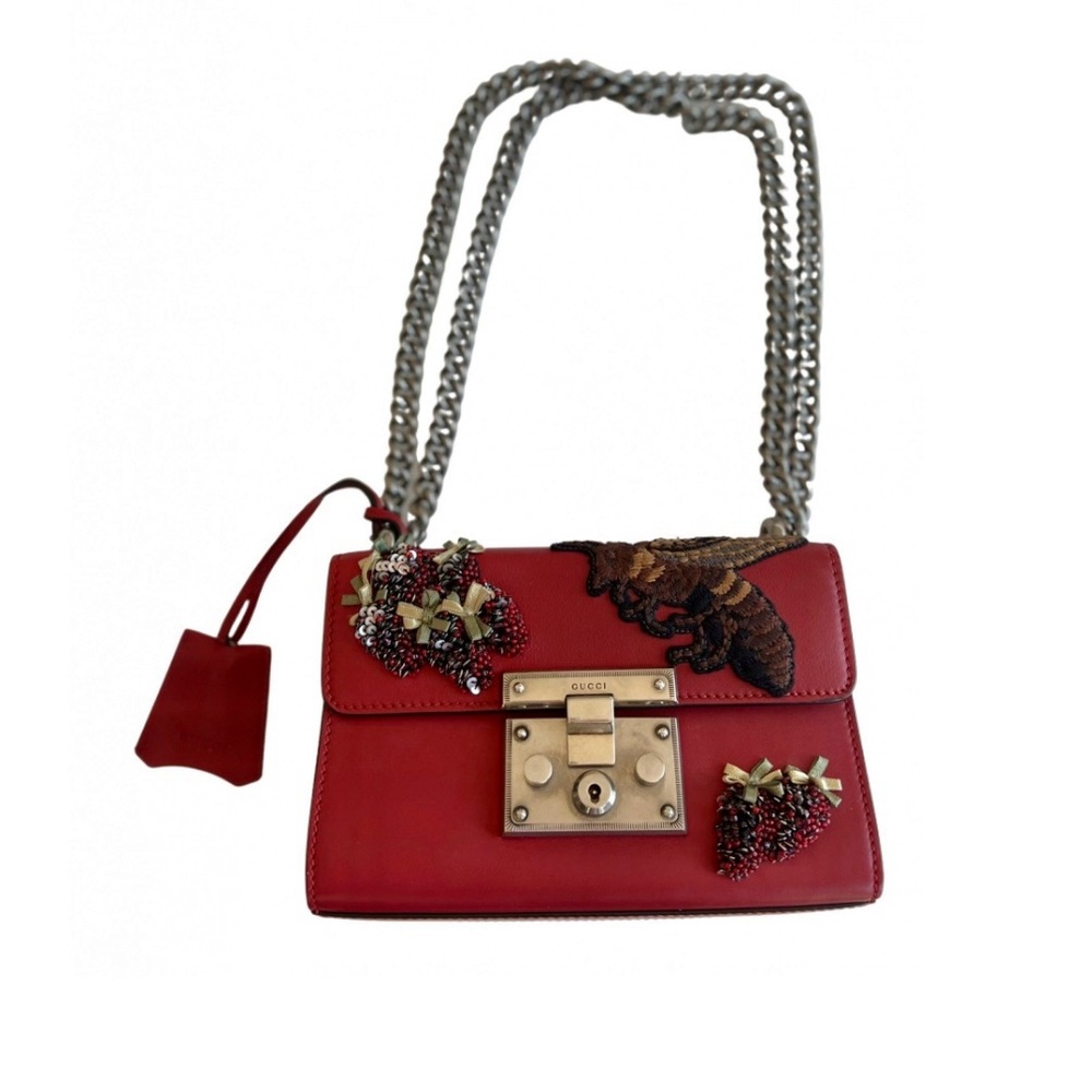 Limited Edition Gucci Padlock Bee Embroidered Bag Hibiscus Red New - Picture 3 of 11